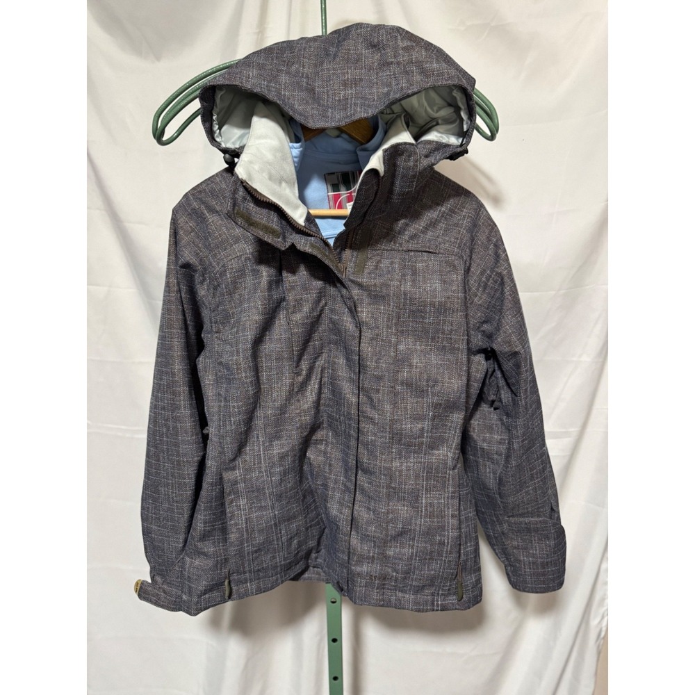 Pulse Girls 10/12 Hooded Ski Jacket Gray Insulated Winter Coat Y2K k